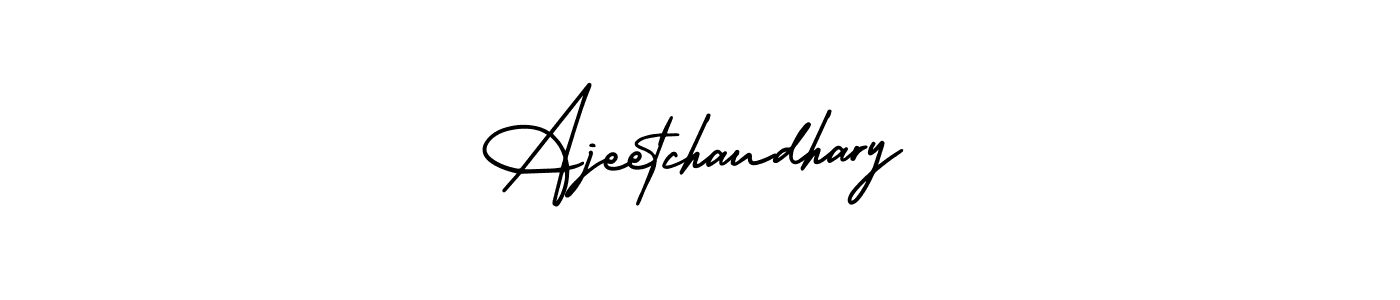 You should practise on your own different ways (AmerikaSignatureDemo-Regular) to write your name (Ajeetchaudhary) in signature. don't let someone else do it for you. Ajeetchaudhary signature style 3 images and pictures png