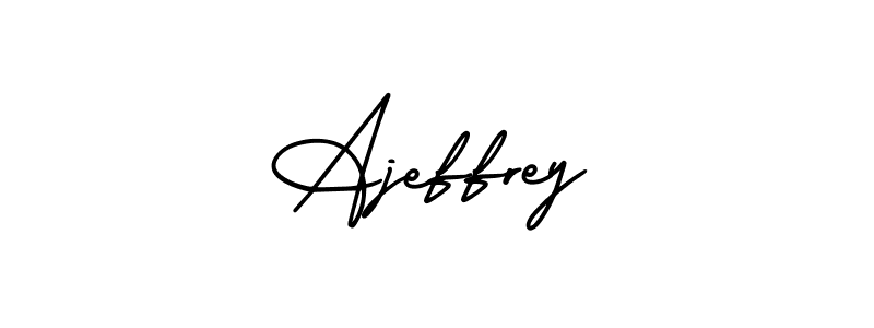 You should practise on your own different ways (AmerikaSignatureDemo-Regular) to write your name (Ajeffrey) in signature. don't let someone else do it for you. Ajeffrey signature style 3 images and pictures png