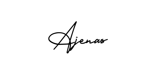 How to make Ajenas name signature. Use AmerikaSignatureDemo-Regular style for creating short signs online. This is the latest handwritten sign. Ajenas signature style 3 images and pictures png