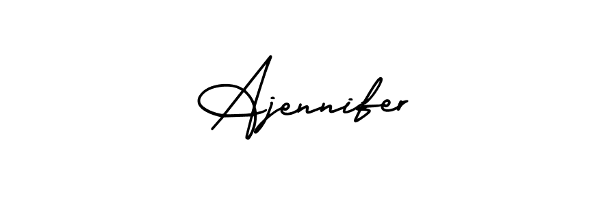 This is the best signature style for the Ajennifer name. Also you like these signature font (AmerikaSignatureDemo-Regular). Mix name signature. Ajennifer signature style 3 images and pictures png