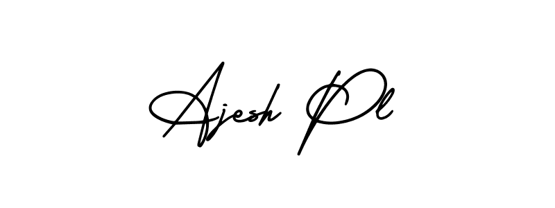 if you are searching for the best signature style for your name Ajesh Pl. so please give up your signature search. here we have designed multiple signature styles  using AmerikaSignatureDemo-Regular. Ajesh Pl signature style 3 images and pictures png