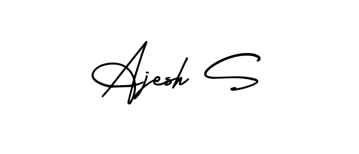 AmerikaSignatureDemo-Regular is a professional signature style that is perfect for those who want to add a touch of class to their signature. It is also a great choice for those who want to make their signature more unique. Get Ajesh S name to fancy signature for free. Ajesh S signature style 3 images and pictures png