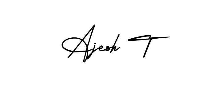 Also we have Ajesh T name is the best signature style. Create professional handwritten signature collection using AmerikaSignatureDemo-Regular autograph style. Ajesh T signature style 3 images and pictures png