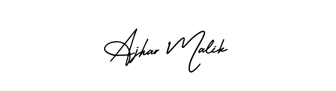 How to make Ajhar Malik name signature. Use AmerikaSignatureDemo-Regular style for creating short signs online. This is the latest handwritten sign. Ajhar Malik signature style 3 images and pictures png