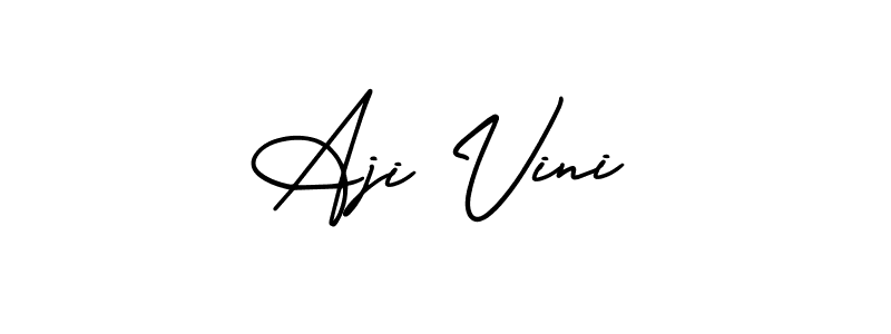 Also You can easily find your signature by using the search form. We will create Aji Vini name handwritten signature images for you free of cost using AmerikaSignatureDemo-Regular sign style. Aji Vini signature style 3 images and pictures png