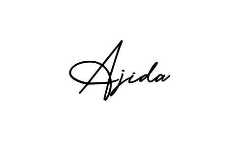 How to make Ajida name signature. Use AmerikaSignatureDemo-Regular style for creating short signs online. This is the latest handwritten sign. Ajida signature style 3 images and pictures png