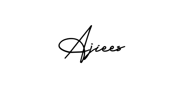 How to make Ajiees name signature. Use AmerikaSignatureDemo-Regular style for creating short signs online. This is the latest handwritten sign. Ajiees signature style 3 images and pictures png