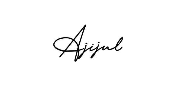 The best way (AmerikaSignatureDemo-Regular) to make a short signature is to pick only two or three words in your name. The name Ajijul include a total of six letters. For converting this name. Ajijul signature style 3 images and pictures png