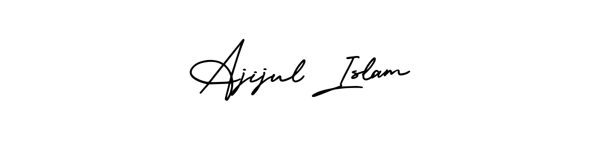 The best way (AmerikaSignatureDemo-Regular) to make a short signature is to pick only two or three words in your name. The name Ajijul Islam include a total of six letters. For converting this name. Ajijul Islam signature style 3 images and pictures png