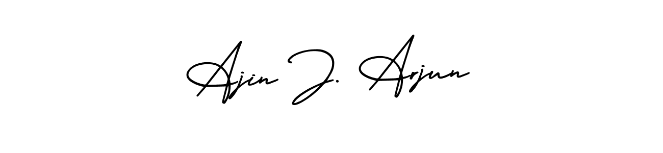 AmerikaSignatureDemo-Regular is a professional signature style that is perfect for those who want to add a touch of class to their signature. It is also a great choice for those who want to make their signature more unique. Get Ajin J. Arjun name to fancy signature for free. Ajin J. Arjun signature style 3 images and pictures png