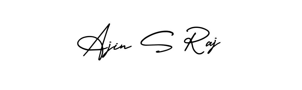 This is the best signature style for the Ajin S Raj name. Also you like these signature font (AmerikaSignatureDemo-Regular). Mix name signature. Ajin S Raj signature style 3 images and pictures png