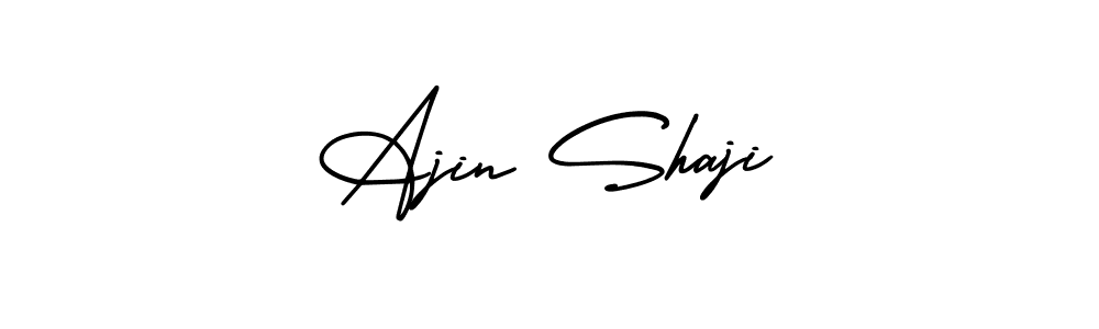 How to make Ajin Shaji name signature. Use AmerikaSignatureDemo-Regular style for creating short signs online. This is the latest handwritten sign. Ajin Shaji signature style 3 images and pictures png