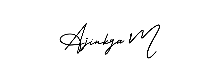 if you are searching for the best signature style for your name Ajinkya M. so please give up your signature search. here we have designed multiple signature styles  using AmerikaSignatureDemo-Regular. Ajinkya M signature style 3 images and pictures png