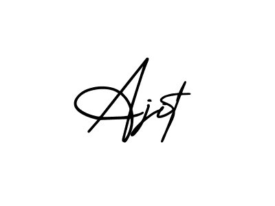 Make a beautiful signature design for name Ajit. With this signature (AmerikaSignatureDemo-Regular) style, you can create a handwritten signature for free. Ajit signature style 3 images and pictures png