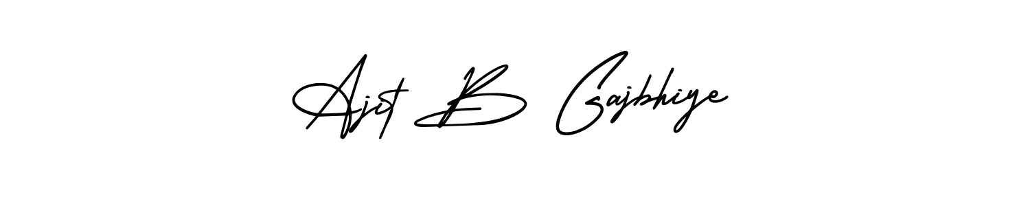The best way (AmerikaSignatureDemo-Regular) to make a short signature is to pick only two or three words in your name. The name Ajit B Gajbhiye include a total of six letters. For converting this name. Ajit B Gajbhiye signature style 3 images and pictures png