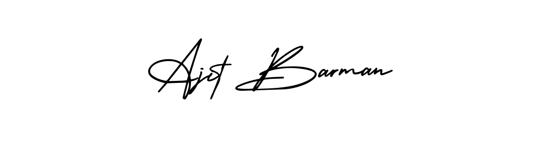 You should practise on your own different ways (AmerikaSignatureDemo-Regular) to write your name (Ajit Barman) in signature. don't let someone else do it for you. Ajit Barman signature style 3 images and pictures png