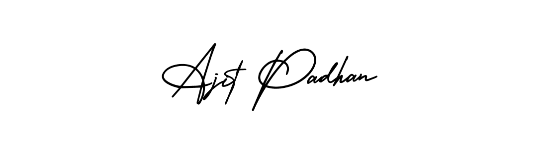 This is the best signature style for the Ajit Padhan name. Also you like these signature font (AmerikaSignatureDemo-Regular). Mix name signature. Ajit Padhan signature style 3 images and pictures png