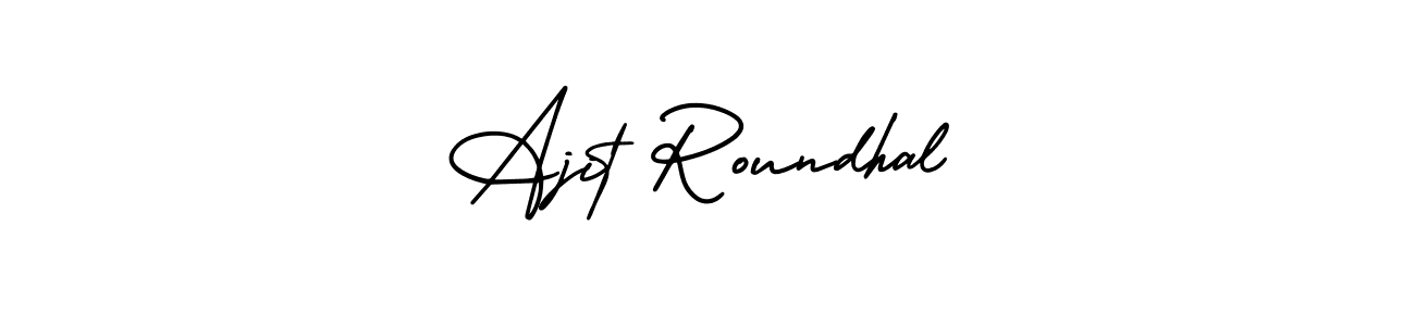 How to make Ajit Roundhal name signature. Use AmerikaSignatureDemo-Regular style for creating short signs online. This is the latest handwritten sign. Ajit Roundhal signature style 3 images and pictures png