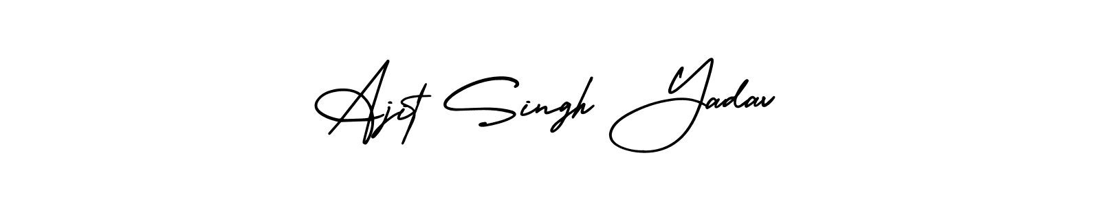 The best way (AmerikaSignatureDemo-Regular) to make a short signature is to pick only two or three words in your name. The name Ajit Singh Yadav include a total of six letters. For converting this name. Ajit Singh Yadav signature style 3 images and pictures png