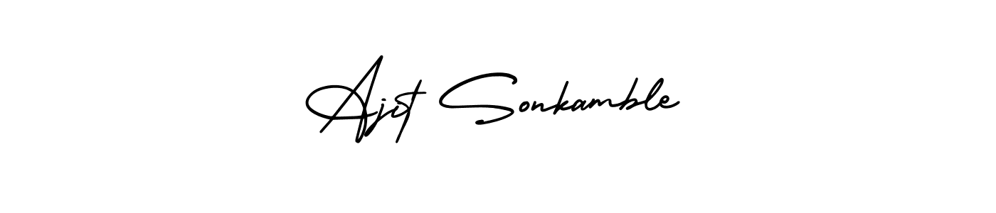 It looks lik you need a new signature style for name Ajit Sonkamble. Design unique handwritten (AmerikaSignatureDemo-Regular) signature with our free signature maker in just a few clicks. Ajit Sonkamble signature style 3 images and pictures png