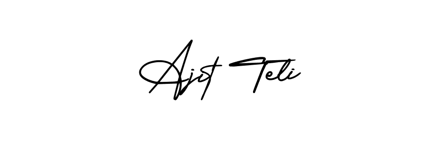 How to make Ajit Teli name signature. Use AmerikaSignatureDemo-Regular style for creating short signs online. This is the latest handwritten sign. Ajit Teli signature style 3 images and pictures png