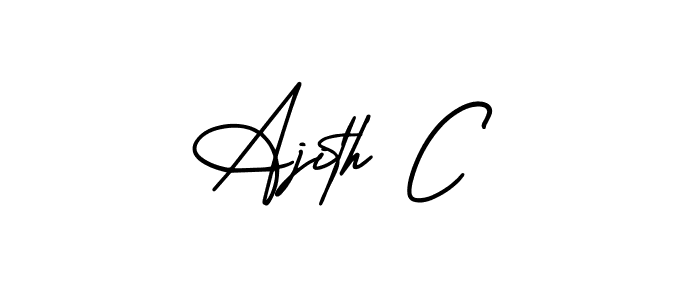 Use a signature maker to create a handwritten signature online. With this signature software, you can design (AmerikaSignatureDemo-Regular) your own signature for name Ajith C. Ajith C signature style 3 images and pictures png