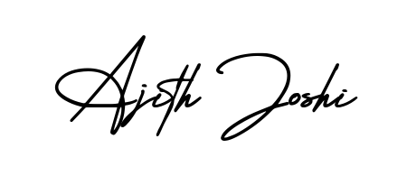 Create a personalized artistic stamp with Ajith Joshi in AmerikaSignatureDemo-Regular font. Perfect for visual artists, designers, and influencers. Ajith Joshi signature style 3 images and pictures png