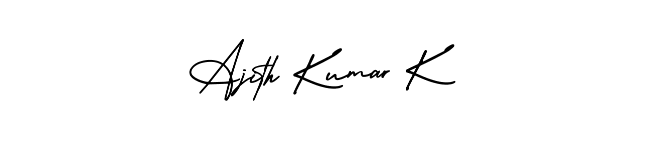 How to make Ajith Kumar K signature? AmerikaSignatureDemo-Regular is a professional autograph style. Create handwritten signature for Ajith Kumar K name. Ajith Kumar K signature style 3 images and pictures png