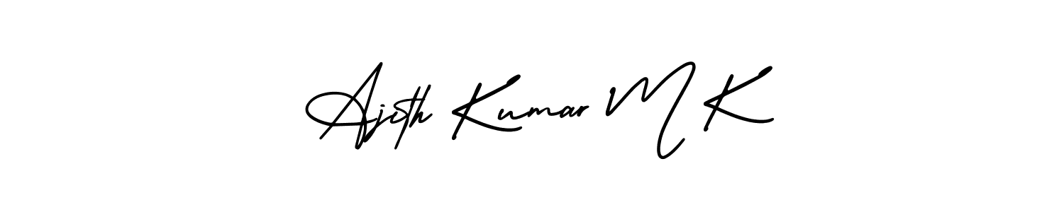 Make a beautiful signature design for name Ajith Kumar M K. With this signature (AmerikaSignatureDemo-Regular) style, you can create a handwritten signature for free. Ajith Kumar M K signature style 3 images and pictures png
