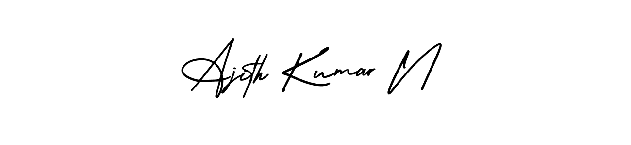 How to make Ajith Kumar N name signature. Use AmerikaSignatureDemo-Regular style for creating short signs online. This is the latest handwritten sign. Ajith Kumar N signature style 3 images and pictures png