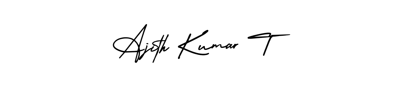 This is the best signature style for the Ajith Kumar T name. Also you like these signature font (AmerikaSignatureDemo-Regular). Mix name signature. Ajith Kumar T signature style 3 images and pictures png