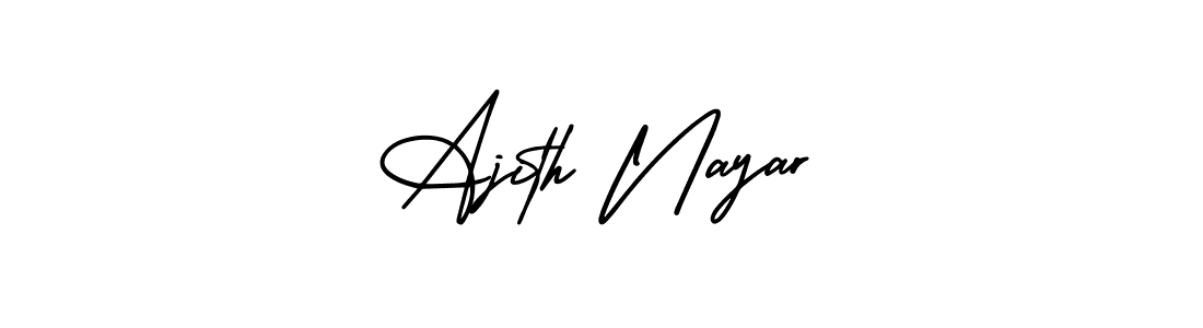 Design your own signature with our free online signature maker. With this signature software, you can create a handwritten (AmerikaSignatureDemo-Regular) signature for name Ajith Nayar. Ajith Nayar signature style 3 images and pictures png