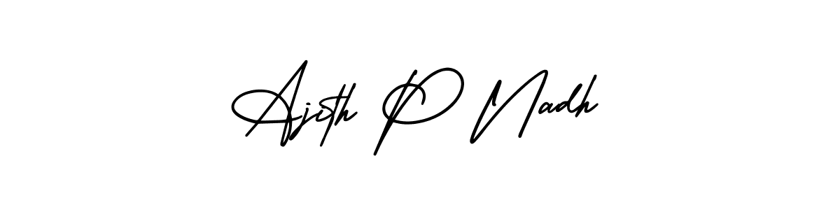 Make a beautiful signature design for name Ajith P Nadh. With this signature (AmerikaSignatureDemo-Regular) style, you can create a handwritten signature for free. Ajith P Nadh signature style 3 images and pictures png
