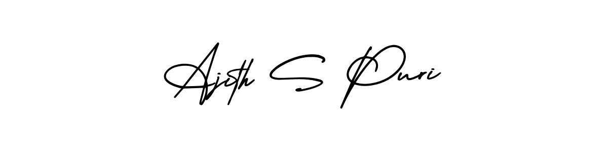 Create a beautiful signature design for name Ajith S Puri. With this signature (AmerikaSignatureDemo-Regular) fonts, you can make a handwritten signature for free. Ajith S Puri signature style 3 images and pictures png