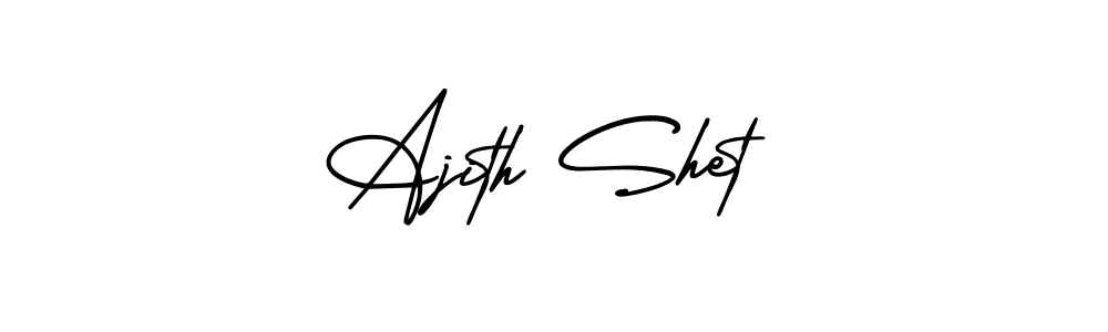 How to make Ajith Shet name signature. Use AmerikaSignatureDemo-Regular style for creating short signs online. This is the latest handwritten sign. Ajith Shet signature style 3 images and pictures png