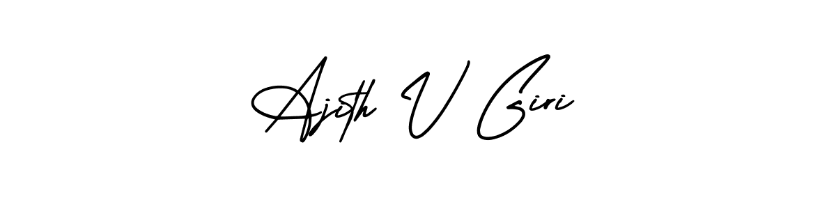 The best way (AmerikaSignatureDemo-Regular) to make a short signature is to pick only two or three words in your name. The name Ajith V Giri include a total of six letters. For converting this name. Ajith V Giri signature style 3 images and pictures png