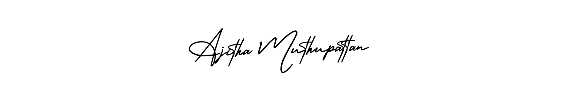 Make a beautiful signature design for name Ajitha Muthupattan. With this signature (AmerikaSignatureDemo-Regular) style, you can create a handwritten signature for free. Ajitha Muthupattan signature style 3 images and pictures png
