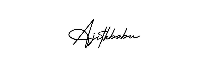 Ajithbabu stylish signature style. Best Handwritten Sign (AmerikaSignatureDemo-Regular) for my name. Handwritten Signature Collection Ideas for my name Ajithbabu. Ajithbabu signature style 3 images and pictures png