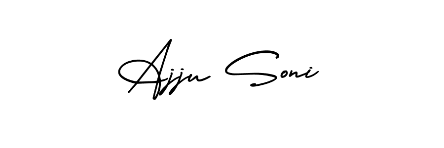 AmerikaSignatureDemo-Regular is a professional signature style that is perfect for those who want to add a touch of class to their signature. It is also a great choice for those who want to make their signature more unique. Get Ajju Soni name to fancy signature for free. Ajju Soni signature style 3 images and pictures png