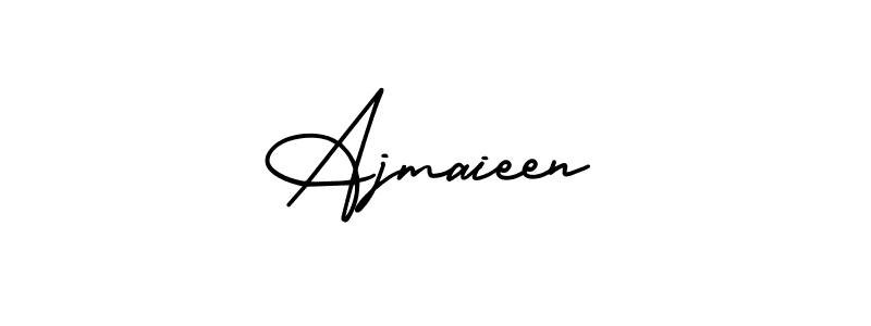 You should practise on your own different ways (AmerikaSignatureDemo-Regular) to write your name (Ajmaieen) in signature. don't let someone else do it for you. Ajmaieen signature style 3 images and pictures png