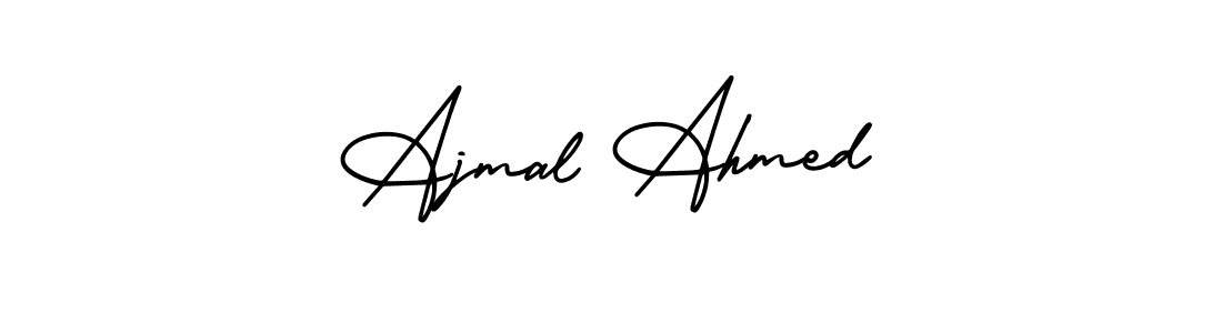 The best way (AmerikaSignatureDemo-Regular) to make a short signature is to pick only two or three words in your name. The name Ajmal Ahmed include a total of six letters. For converting this name. Ajmal Ahmed signature style 3 images and pictures png