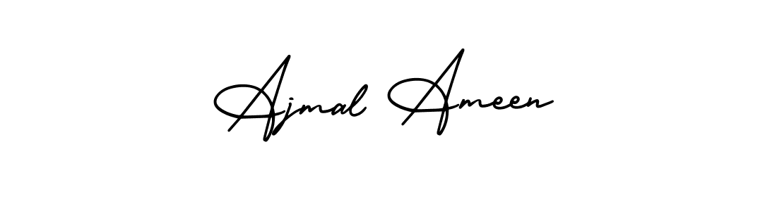 How to Draw Ajmal Ameen signature style? AmerikaSignatureDemo-Regular is a latest design signature styles for name Ajmal Ameen. Ajmal Ameen signature style 3 images and pictures png