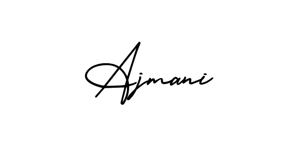 You should practise on your own different ways (AmerikaSignatureDemo-Regular) to write your name (Ajmani) in signature. don't let someone else do it for you. Ajmani signature style 3 images and pictures png