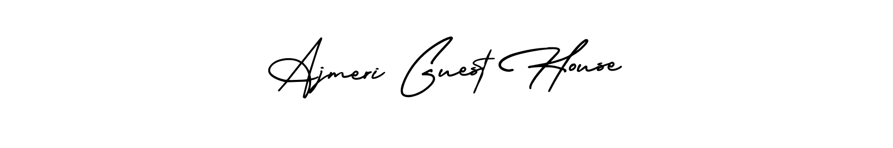 How to make Ajmeri Guest House name signature. Use AmerikaSignatureDemo-Regular style for creating short signs online. This is the latest handwritten sign. Ajmeri Guest House signature style 3 images and pictures png