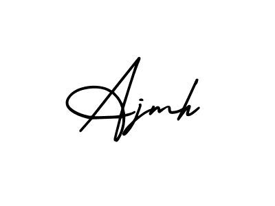 This is the best signature style for the Ajmh name. Also you like these signature font (AmerikaSignatureDemo-Regular). Mix name signature. Ajmh signature style 3 images and pictures png