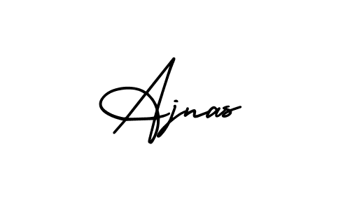 How to make Ajnas name signature. Use AmerikaSignatureDemo-Regular style for creating short signs online. This is the latest handwritten sign. Ajnas signature style 3 images and pictures png