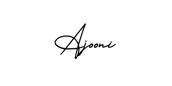 The best way (AmerikaSignatureDemo-Regular) to make a short signature is to pick only two or three words in your name. The name Ajooni include a total of six letters. For converting this name. Ajooni signature style 3 images and pictures png