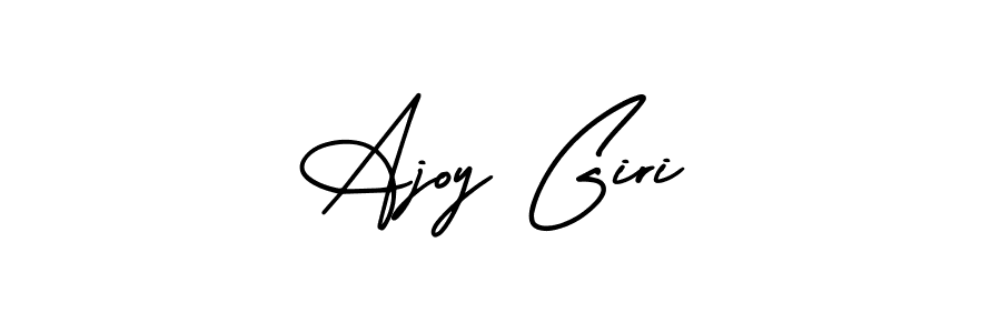 You should practise on your own different ways (AmerikaSignatureDemo-Regular) to write your name (Ajoy Giri) in signature. don't let someone else do it for you. Ajoy Giri signature style 3 images and pictures png