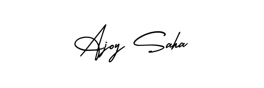 if you are searching for the best signature style for your name Ajoy Saha. so please give up your signature search. here we have designed multiple signature styles  using AmerikaSignatureDemo-Regular. Ajoy Saha signature style 3 images and pictures png