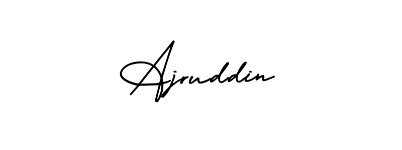 The best way (AmerikaSignatureDemo-Regular) to make a short signature is to pick only two or three words in your name. The name Ajruddin include a total of six letters. For converting this name. Ajruddin signature style 3 images and pictures png